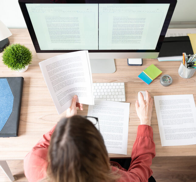 female ppc ad expert writing ad copy for personal injury lawyer campaign