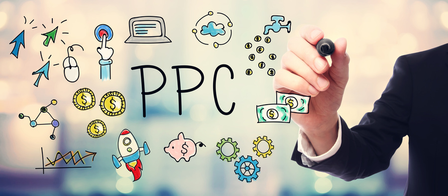 Lawyer drawing PPC icons - Pay Per Click